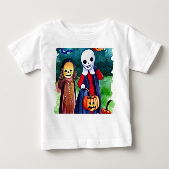 Camiseta De Bebé Truco o tratamientos de Halloween (Anverso)