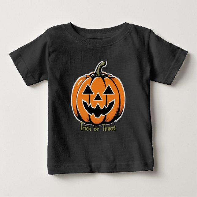 Camiseta De Bebé Truco o trato- Calabaza (Anverso)