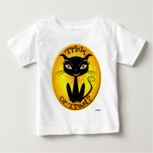 Camiseta De Bebé ¿Truco o trato caprichoso? Gato con estrellas