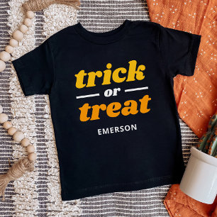 Camiseta De Bebé Truco o trato en Halloween monogramado