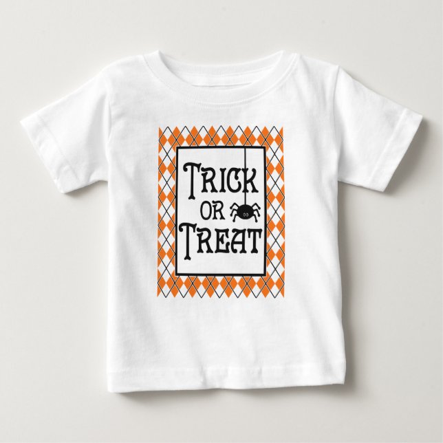 Camiseta De Bebé Truco o trato, mi primera Halloween (Anverso)