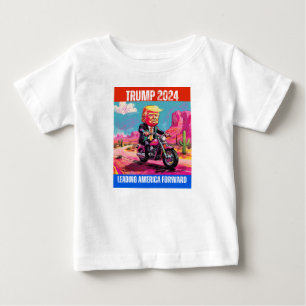 CAMISETA DE BEBÉ TRUMP 2024 LIDERANDO A ESTADOS UNIDOS HACIA ADELAN