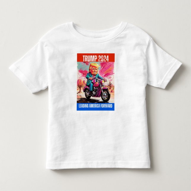 CAMISETA DE BEBÉ TRUMP 2024 LIDERANDO A ESTADOS UNIDOS HACIA ADELAN (Anverso)