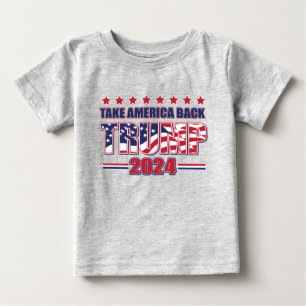 Camiseta De Bebé Trump 2024: Recuperar a Estados Unidos