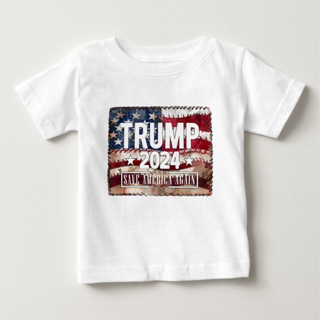 Camiseta De Bebé ¡Trump! Salven a Estados Unidos de nuevo. (Anverso)