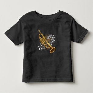 Camiseta De Bebé Trumpet Player Musical Notes Jazz Music Art