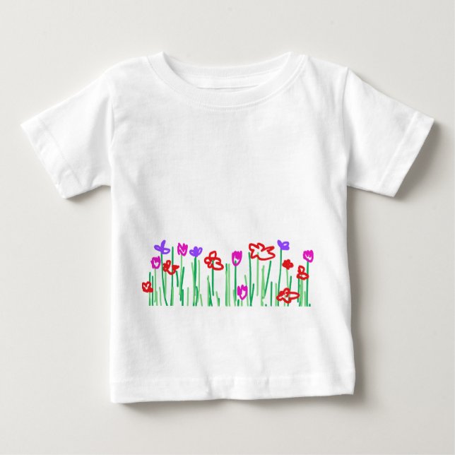 Camiseta De Bebé tshirt baby flowers (Anverso)