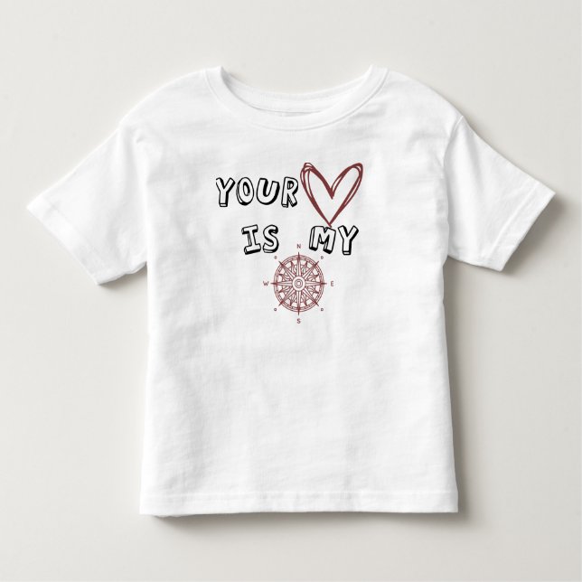 Camiseta De Bebé Tu corazón es mi brújula (Anverso)