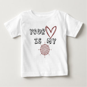 Camiseta De Bebé Tu corazón es mi brújula