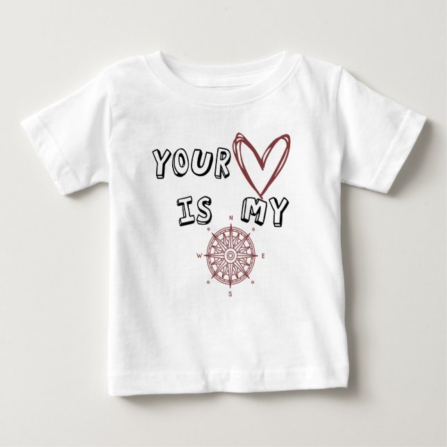 Camiseta De Bebé Tu corazón es mi brújula (Anverso)
