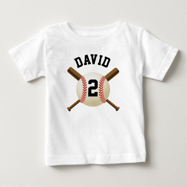 Camiseta De Bebé Tu equipo deportivo de béisbol Personalizado (Anverso)