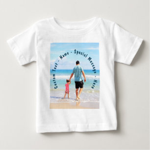 Camiseta De Bebé Tu foto favorita bebé camiseta con texto Personali