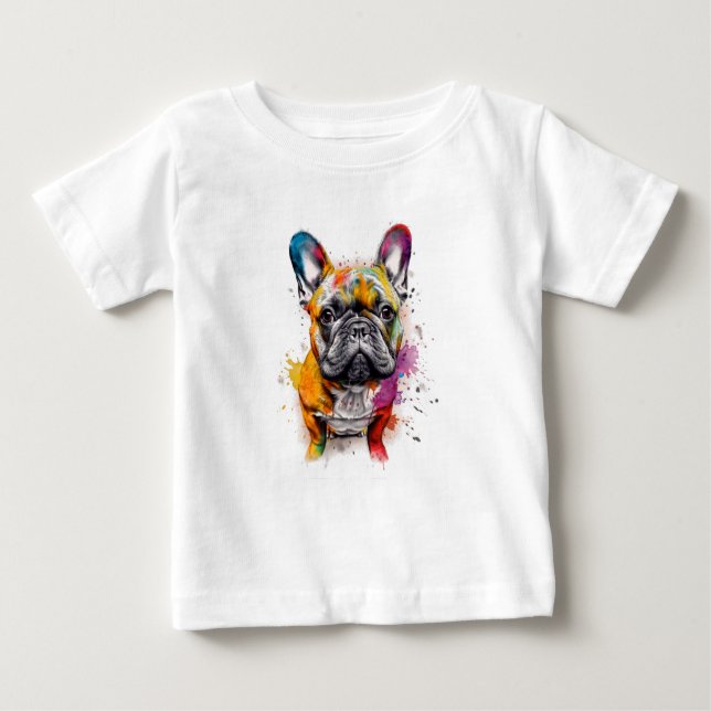 Camiseta De Bebé Tu peque・, con mucho estilo Bulldog (Anverso)