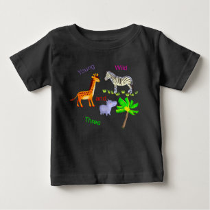 Camiseta De Bebé tú salvaje y tres
