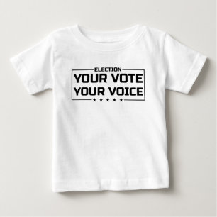 Camiseta De Bebé Tu voto tu voz fuente negra