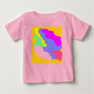 Camiseta De Bebé Tuleta color pastel formas amarillas rosas azules