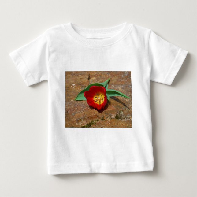 Camiseta De Bebé Tulip rojo primavera (Anverso)