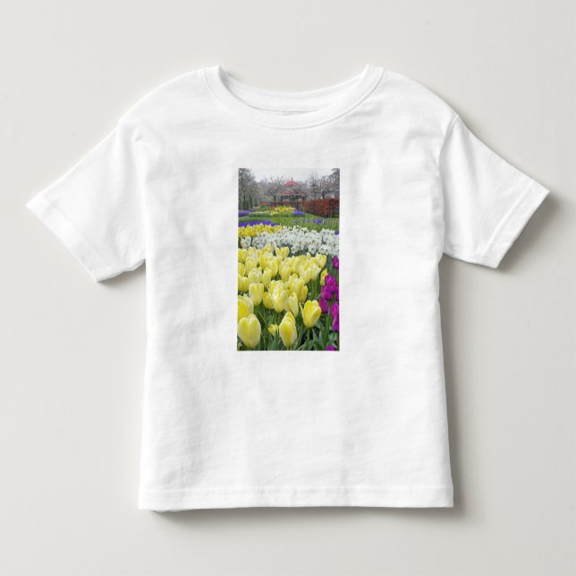 Camiseta De Bebé Tulipanes, narcisos y flores de jacinto de uva, (Anverso)