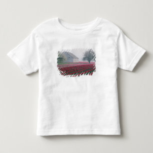 Camiseta De Bebé Tulipanes rojos y rosados saludan el día en una ni
