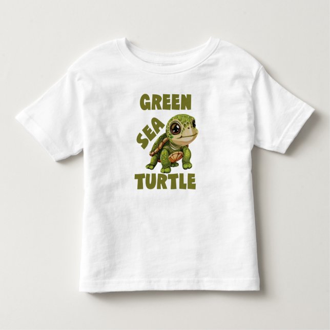 Camiseta De Bebé Turba marina verde, tortuga marina adorable (Anverso)