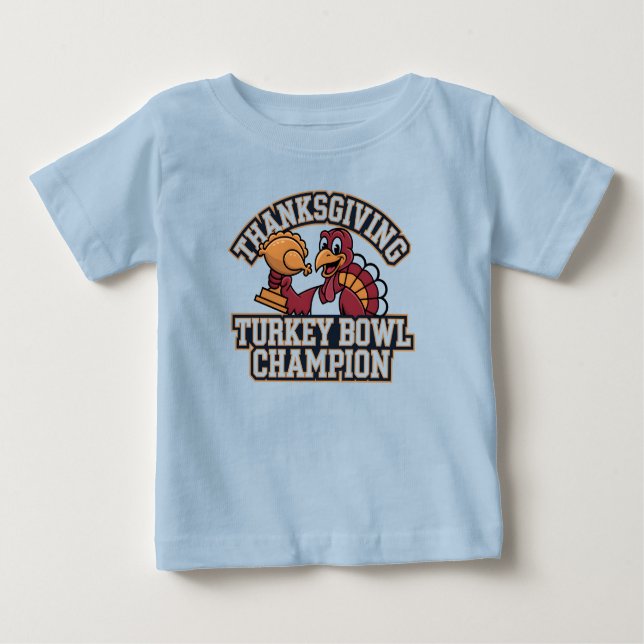 Camiseta De Bebé Turkey Bowl Champion Game Day Food Football Fun (Anverso)