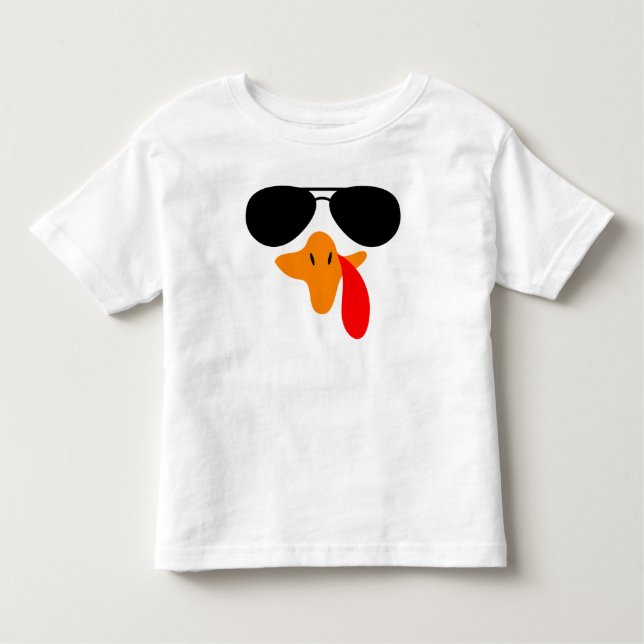 Camiseta De Bebé Turquía enfrenta gafas de sol, acción de gracias (Anverso)