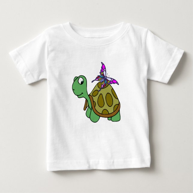 Camiseta De Bebé turtle and butterfly (Anverso)