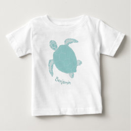 Camiseta De Bebé Turtle Cute Blue Personalizado