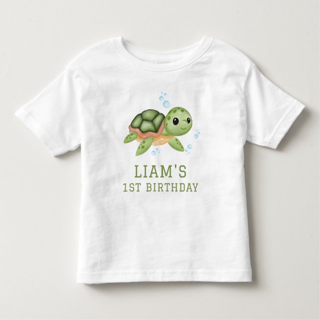 Camiseta De Bebé Turtle Under the sea first birthday (Anverso)