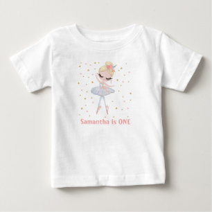 Camiseta De Bebé Tutu de bailarina personalizado para primer cumple