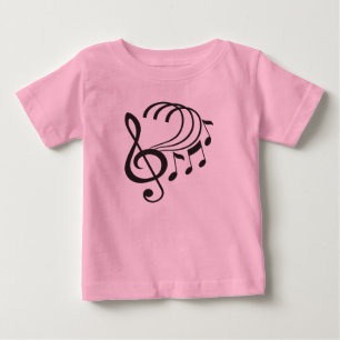Camiseta De Bebé Tutú del volante de las notas de la música