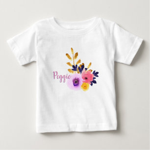 Camiseta De Bebé Tutu Floral Personalizado Lindo