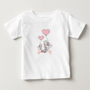 Camiseta De Bebé Tutú Gatos corazón