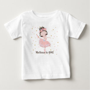 Camiseta De Bebé Tutu Personalizado Bailarina Lindo Cumpleaños Prim