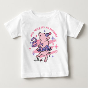 Camiseta De Bebé Tutu Piggy Personalizado del segundo cumpleaños