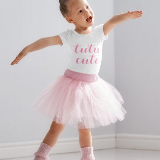 Camiseta De Bebé Tutu Rosa Cute Bebé Chica Fancy TypeFace