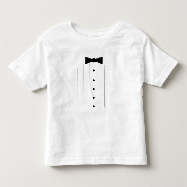 Camiseta De Bebé Tuxedo de la corbata negra (Anverso)