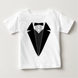 Camiseta De Bebé Tuxedo del bebé, negro + blanco