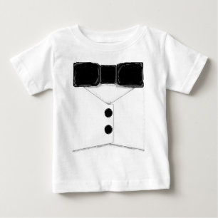 Camiseta De Bebé Tuxedo Vest y Bowtie Shirt