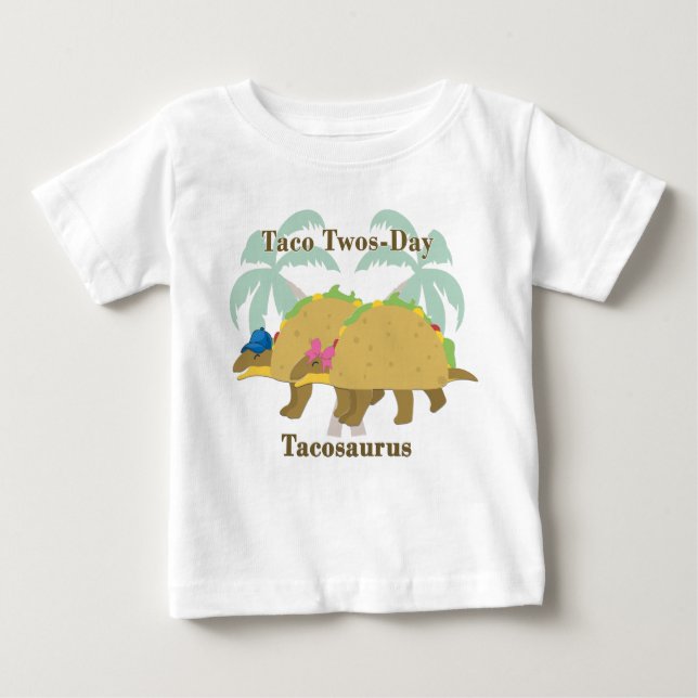 Camiseta De Bebé Twin boy/chica Taco Cumpleaños de dos días (Anverso)