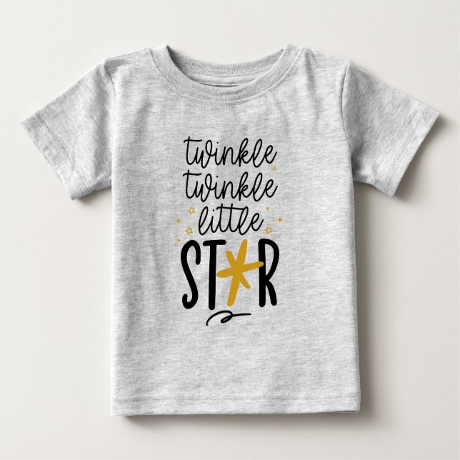 Camiseta De Bebé Twinkle Twinkle Little Star Doodle (Anverso)