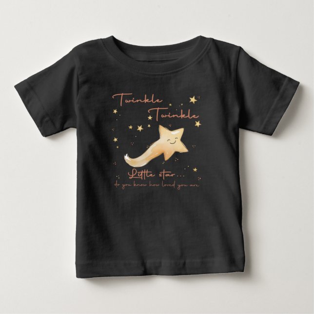 Camiseta De Bebé Twinkle Twinkle Pequeña Estrella Boho Personalismo (Anverso)