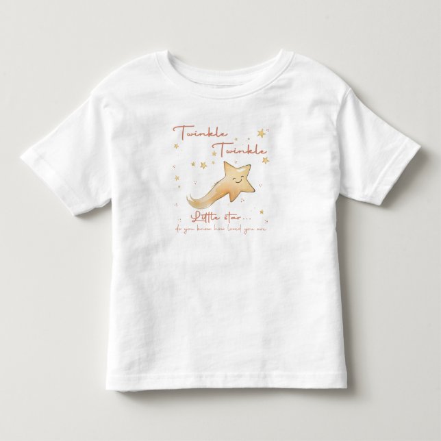 Camiseta De Bebé Twinkle Twinkle Pequeña Estrella Boho Personalismo (Anverso)
