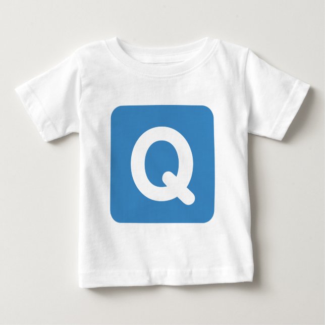 Camiseta De Bebé Twitter emoji letter Q (Anverso)