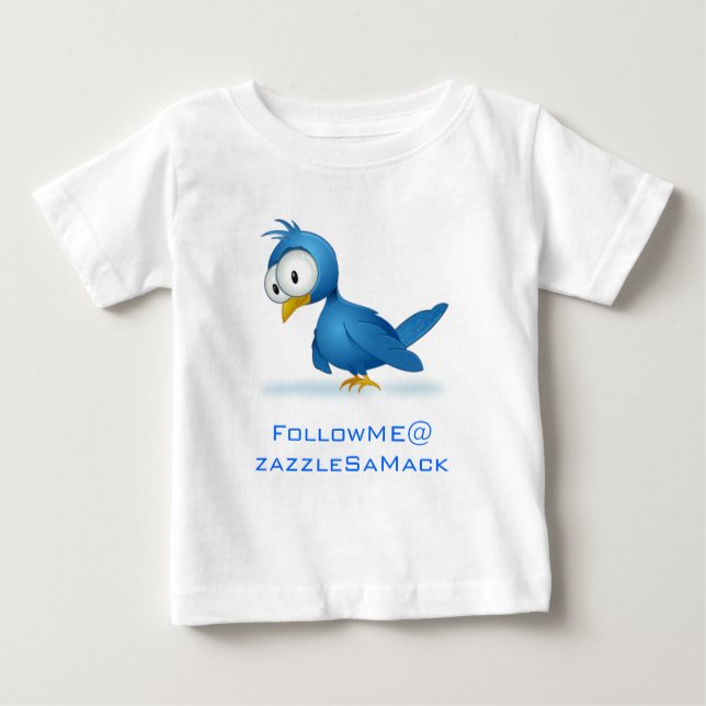 Camiseta De Bebé Twitter Sígueme por su nombre de usuario (Anverso)