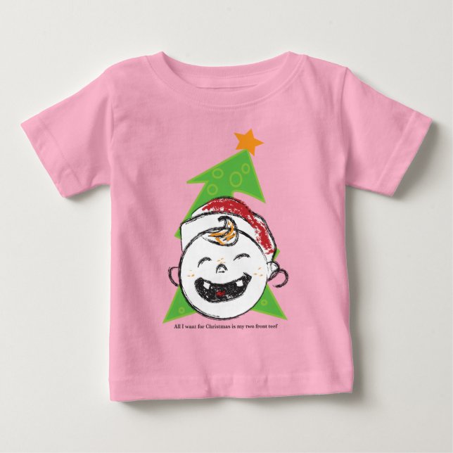 Camiseta De Bebé Two Front Teef Christmas (Anverso)