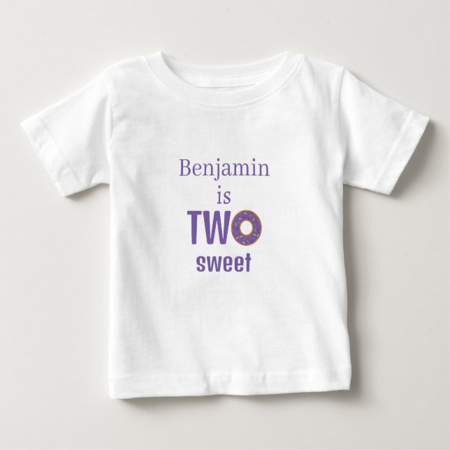 Camiseta De Bebé Two Sweet 2nd Birthday Purple Donut (Anverso)