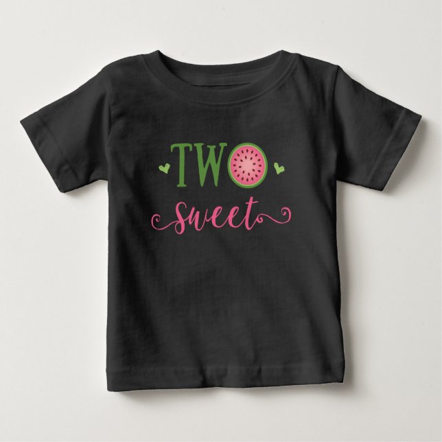 Camiseta De Bebé Two Sweet Watermelon 2nd Birthday Outfit T-Shirt (Anverso)
