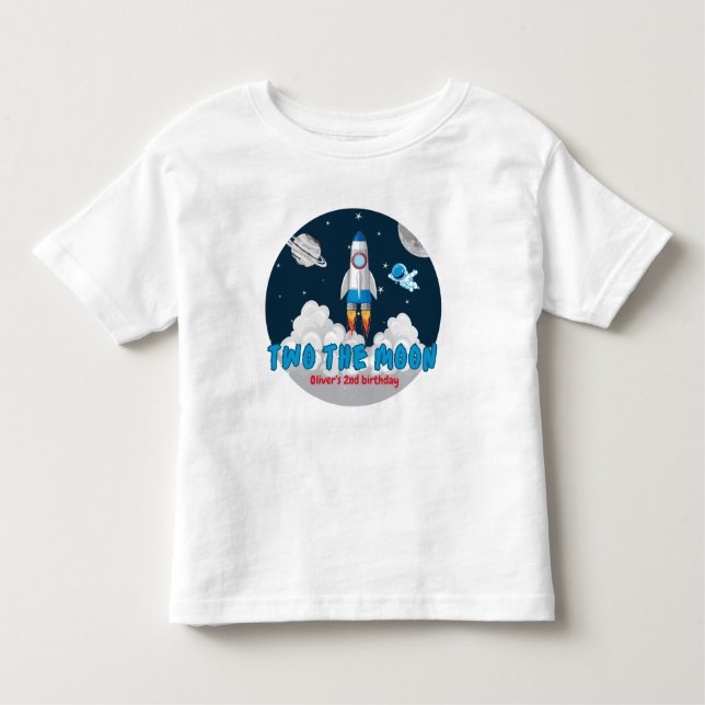 Camiseta De Bebé Two The Moon Boy Space Rocket 2nd Birthday (Anverso)