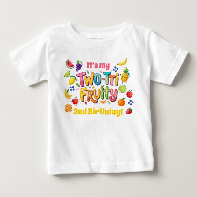 Camiseta De Bebé Two-tti Fruity 2nd Birthday Party (Anverso)